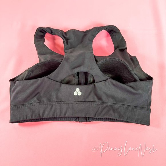 Tek Gear Zip-Front Medium-Impact Sports Bra Black - Picture 8 of 9